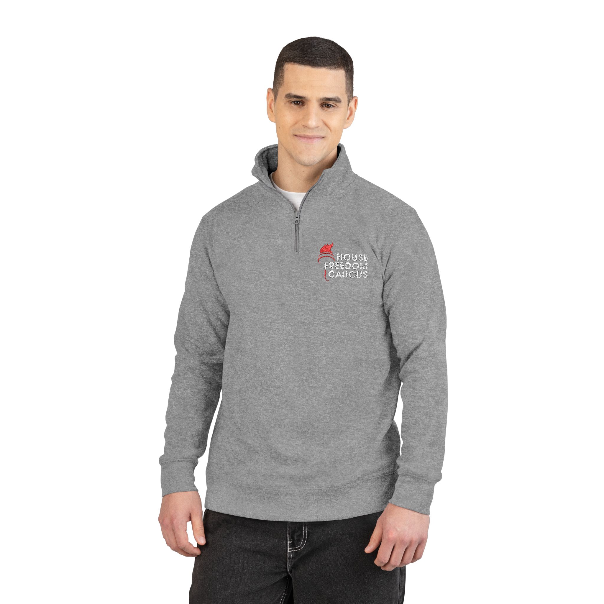 House Freedom Caucus Embroidered Unisex Grey Fleece Pullover - Image 3